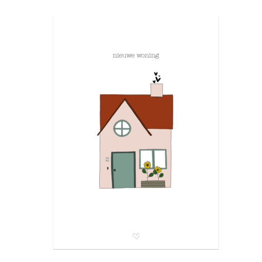 Wenskaart om te versturen als iemand een nieuwe woning heeft