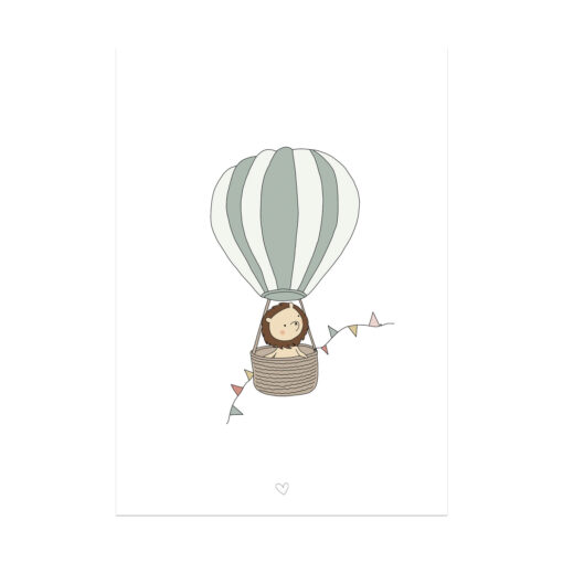 Kaart - Luchtballon met leeuw