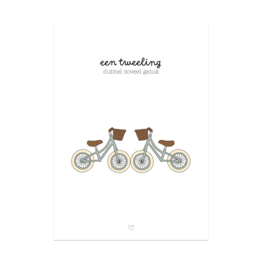 Kaart - Geboorte tweeling - Dubbel zoveel geluk