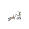 Wenskaart van Letters & Lijnen met leuke print van een bakfiets met een hond en plant